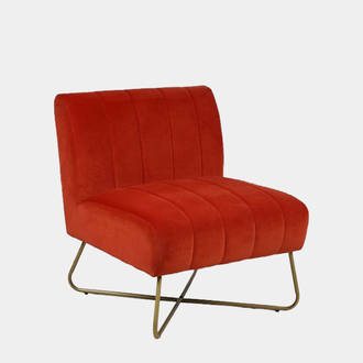 Orange Velvet Armchair | Crimons