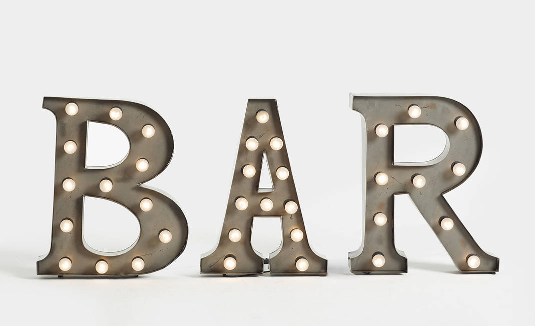 "Bar" Letters With Bulbs | Crimons