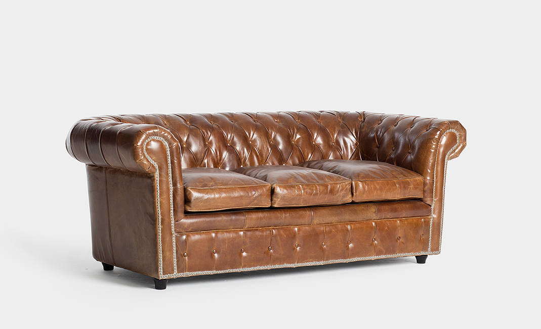 Brown Leather Chester Sofa | Crimons