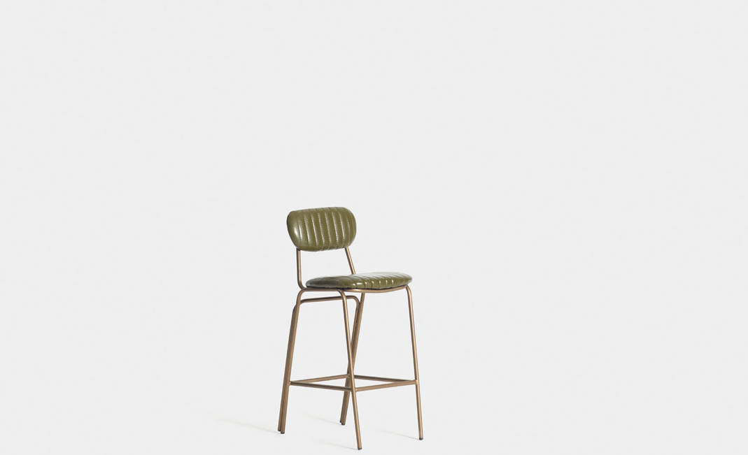 Green Upholstered Stool | Crimons