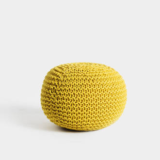 Yellow Tricote Pouf | Crimons