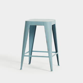 Blue Low Industrial Stool | Crimons