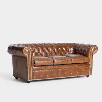 Brown Leather Chester Sofa | Crimons