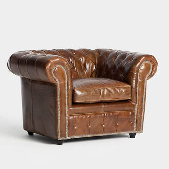 Brown Leather Chester Armchair | Crimons