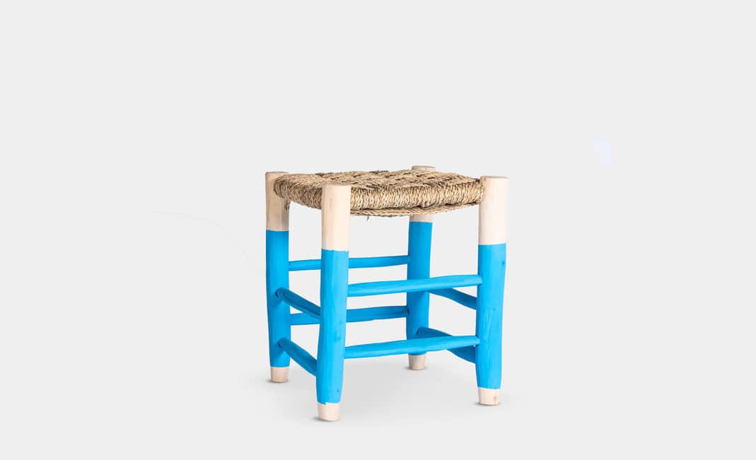Turquoise Low Rope Stool | Crimons