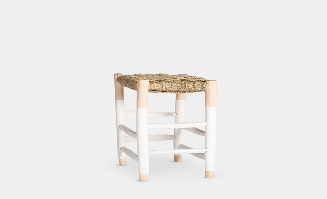 White Low Rope Stool | Crimons
