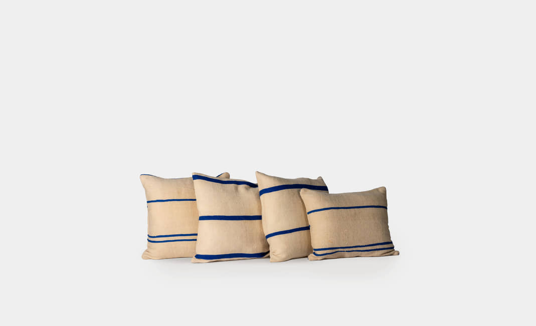 Kilim Cushions Stripes Dark Blue 1 | Crimons