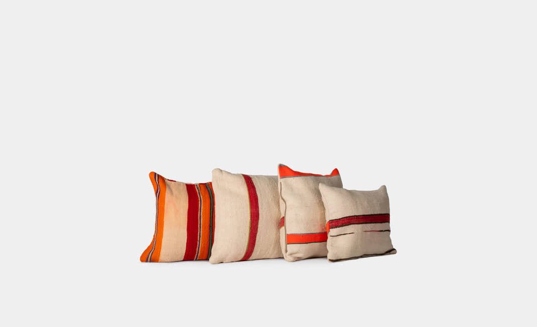 Orange Striped Kilim Cushions | Crimons