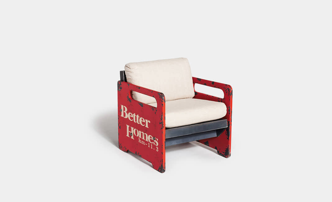 Red Industrial Armchair | Crimons