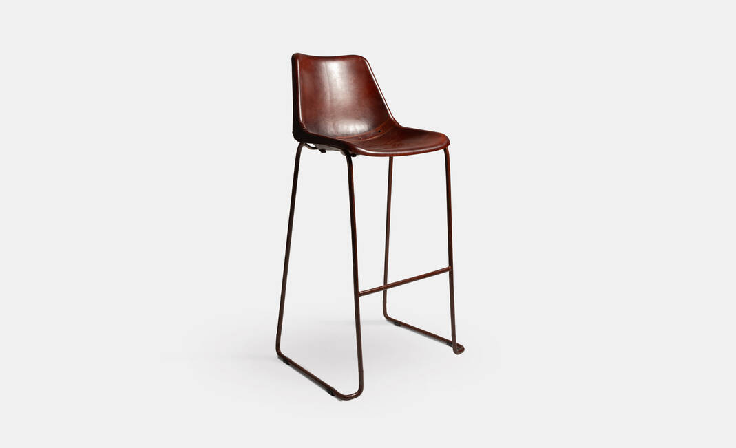 Brown Leather Stool 2 | Crimons