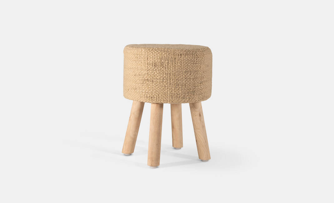 Knitted Beige Pouf | Crimons