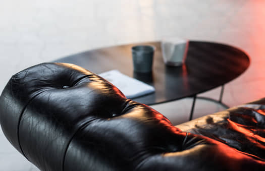 Black Leather Chester Sofa | Crimons