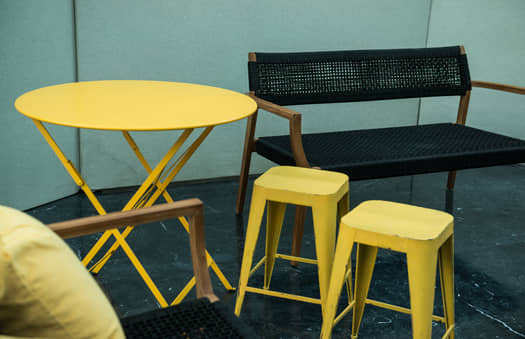 Yellow Low Industrial Stool | Crimons