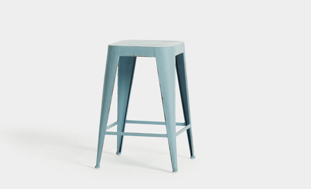 Blue Low Industrial Stool | Crimons