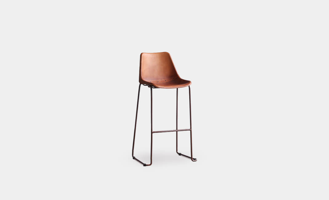 Brown Leather Stool | Crimons