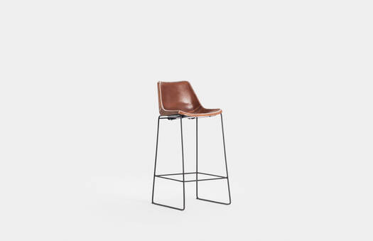 Brown Leather Stool | Crimons