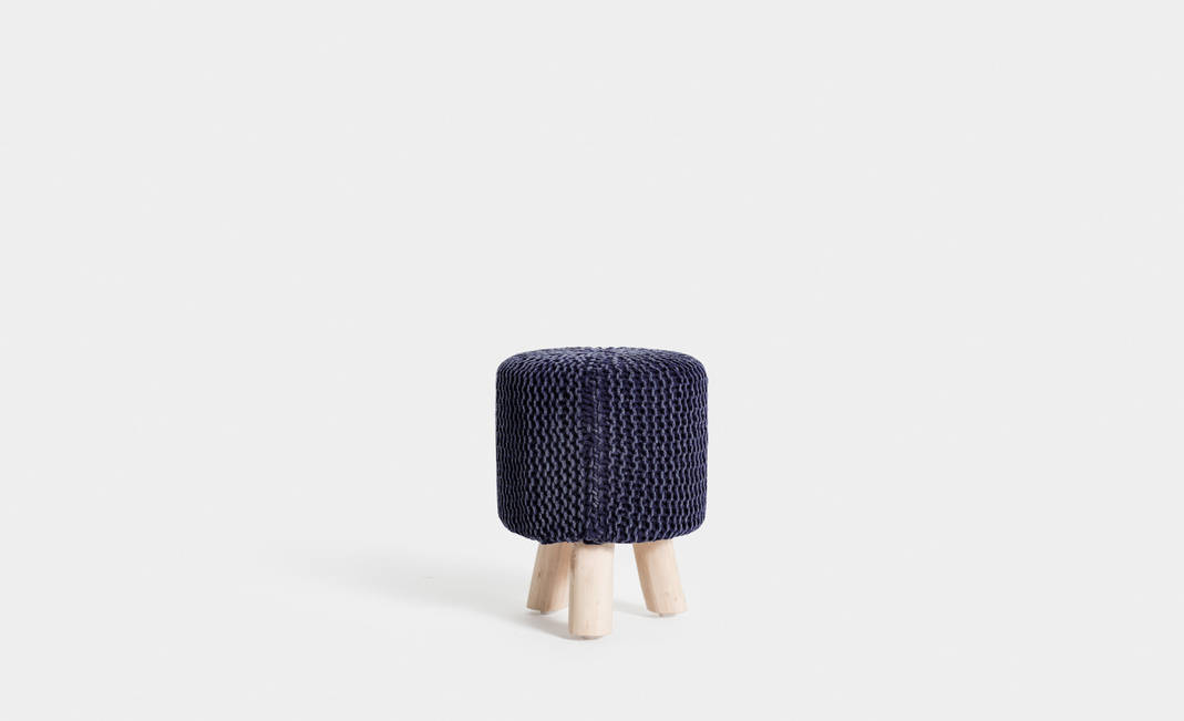 Blue Tricote Stool/Puf | Crimons
