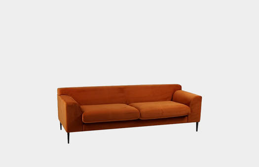 Orange Velvet Sofa | Crimons