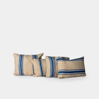 Kilim Cushions Stripes Dark Blue (Set 4) | Crimons