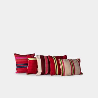 Red Striped Kilim Cushions (Set 5) | Crimons