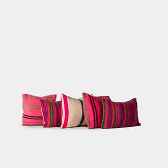 Kilim Cushions Pink Striped (Set 5) | Crimons