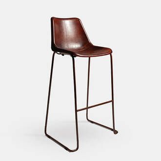 Brown Leather Stool 2 | Crimons