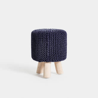 Blue Tricote Stool/Pouf | Crimons
