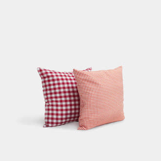 Red Vichy Pillows  | Crimons