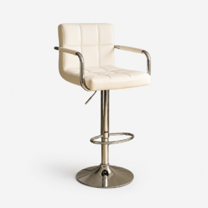 White Leather Stool