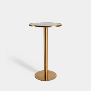 Taula Alta Marbre Blanc/Gold