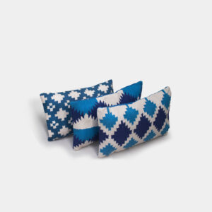 Coixins Blaus Estampats Rectangulars (Set 3)