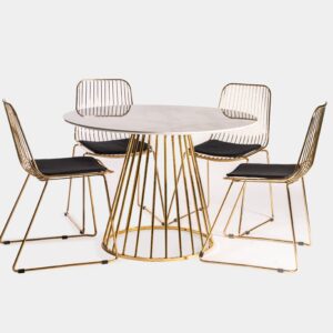 White Platner Marble Table