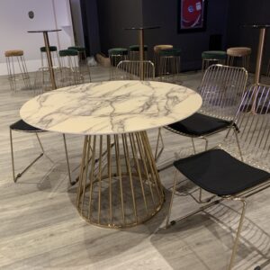 White Platner Marble Table