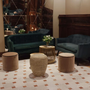 Buttons Gold Pouf