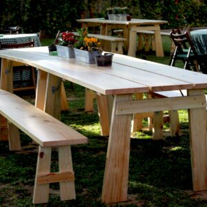 Rustic furniture for events rental. Oktoberfest