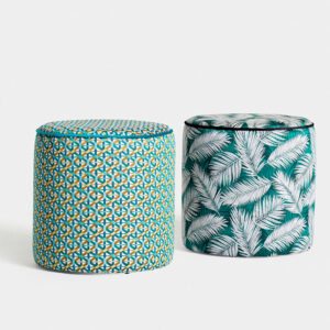 Geometric And Leaves Kenia Poufs
