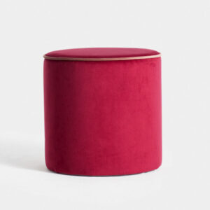 Raspberry Velvet Pouf