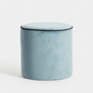 Turquoise Velvet Pouf