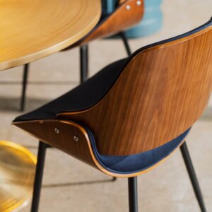 Sillón Noruega Nogal/Azul