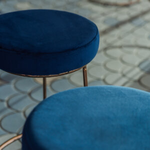 Taburete Velvet Rosé/Azul