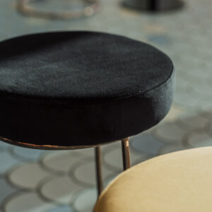 Taburete Velvet Rosé/Negro