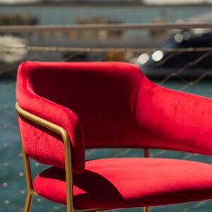 Sillón Velvet Rojo/Dorado