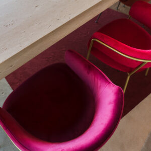 Burgundy/Gold Velvet Armchair