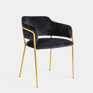 Black/Gold Velvet Armchair