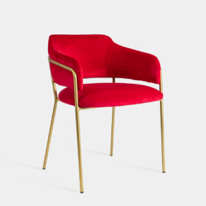 Sillón Velvet Rojo/Dorado