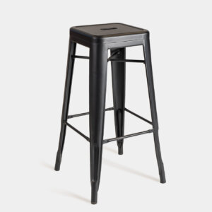 Industrial Matte Black High Stool