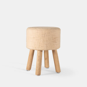 Knitted Ecru Pouf